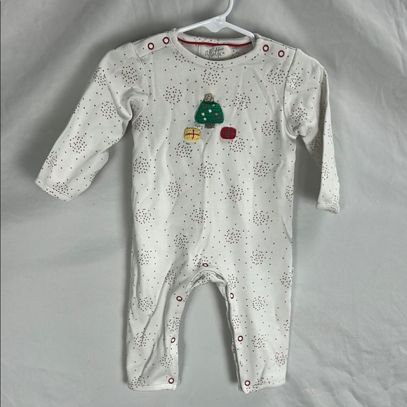 Albetta White Christmas Tree Romper -Size 6-9 months - Picture 2 of 6